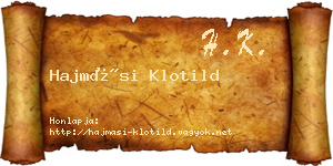 Hajmási Klotild névjegykártya